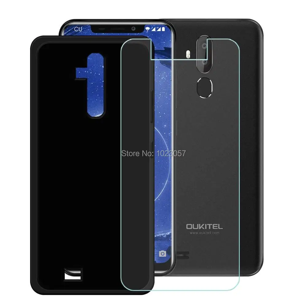 OUKITEL C12 Face ID 6 18 &quot1 чехол мягкий TPU для телефона с полным закаленным стеклом |