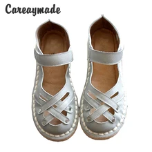 New 2016 summer,Genuine Leather Sandals,pure handmade white shoes ,the retro art mori girl Flats shoes,fashion Doll shoes. New 2016 summer,Genuine Leather Sandals,pure handmade white shoes ,the retro art mori girl Flats shoes,fashion Doll shoes.