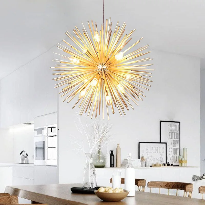 LuKLoy Loft Chandelier Light Pendant Lamp Dandelion Sparkle Sunshine Kitchen Counter Suspension Lighting Fixture Hanging Lamp (2)