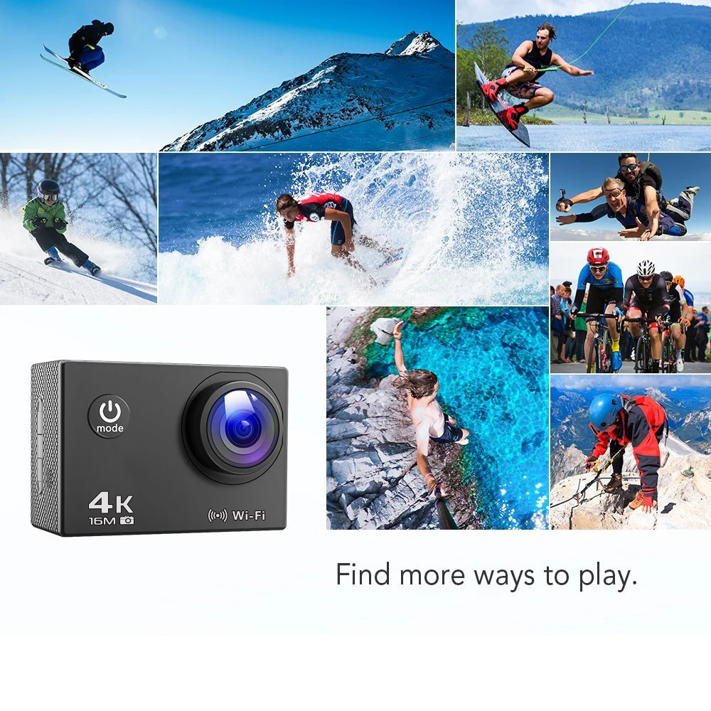  Ultra HD 4K Sport Action Camera 1080P Wifi 16MP Go Diving pro cam Waterproof Outdoor Sports DV Remo