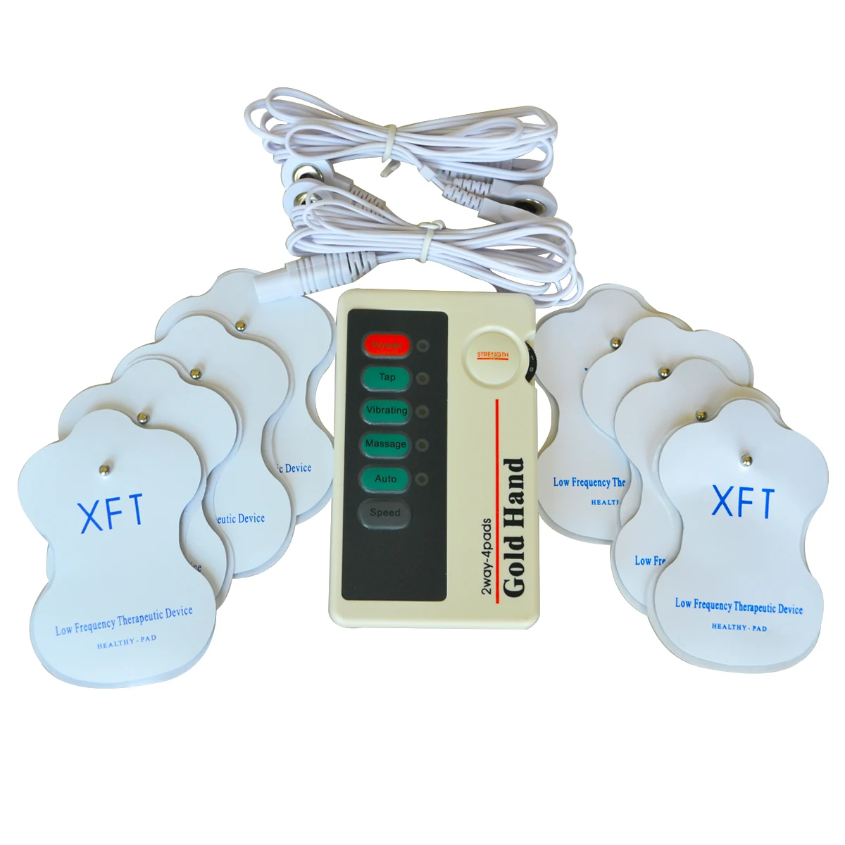 الرعاية الصحية عشرات الكهربائية مشجعا XFT-502 التردد المنخفض الرقمية مدلك الألم الإغاثة + 8 قطعة XFT منصات الكهربائي ل شحن