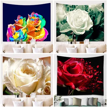 

New hot selling home living room wall hanging cloth rose series tapestry background cloth wall decoration blanket beach towel