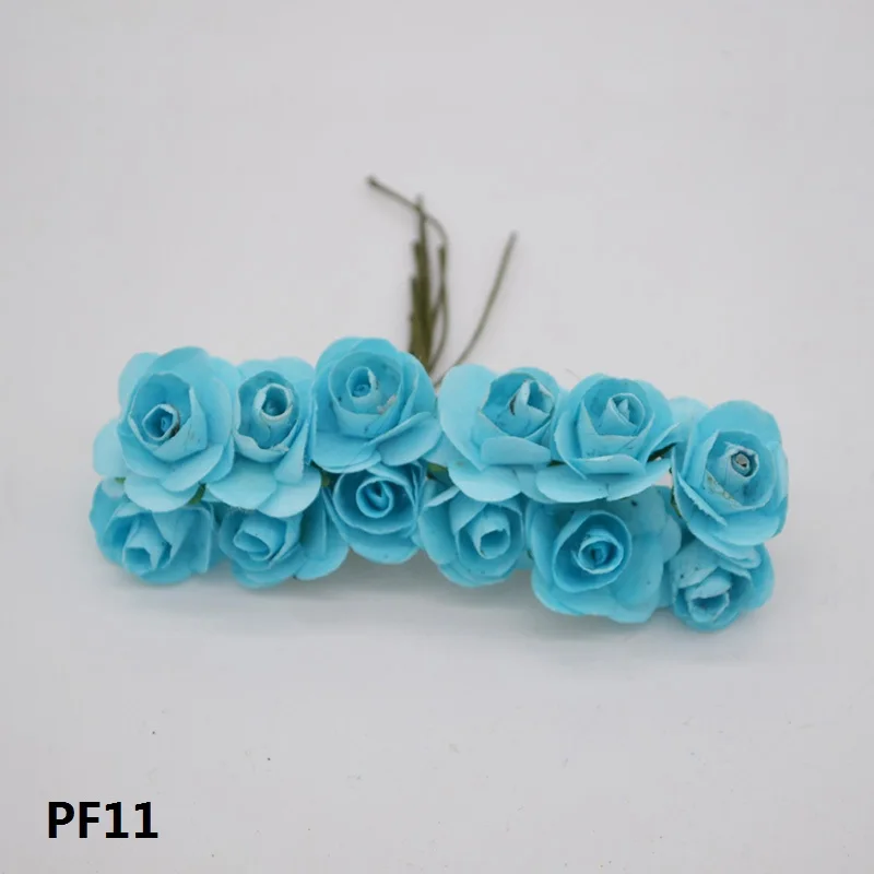 36 шт./лот, 2 см диаметр, мини искусственный букет из разноцветной бумаги с розами для скрапбукинга, украшения для свадебной вечеринки - Цвет: PF11