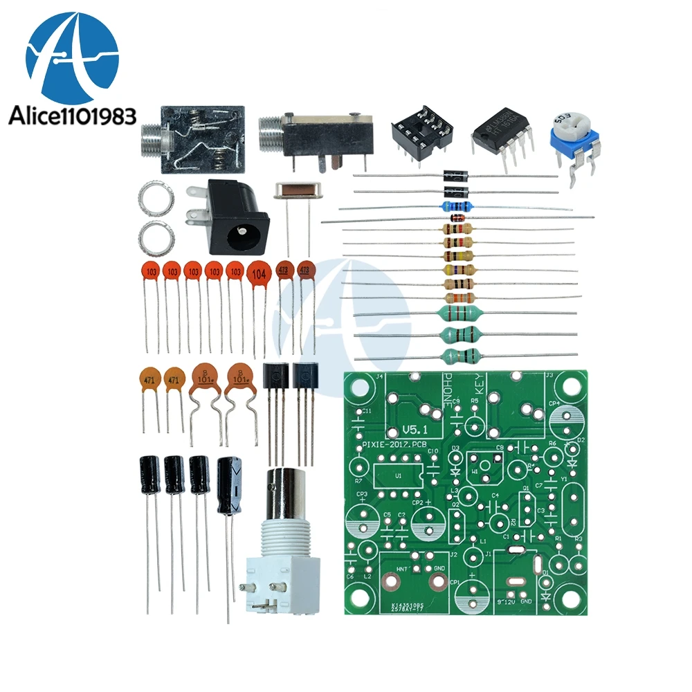 

DIY Radio 40M CW Shortwave Short Wave Transmitter Micro Low Power Amplitude Telegraph QRP Pixie Kit Receiver 9A Battery 50 Ohm