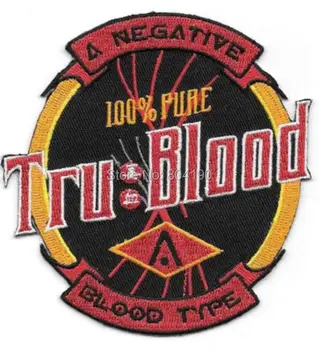 

4" True Blood Bottle patch Embroidered Movie TV Series applique sew on iron on badge t-shirt transfer Film Novelty gift