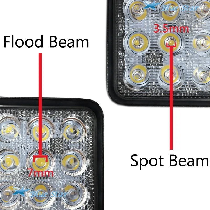 48 Вт DC12-24V светодиодный Рабочий фонарь водонепроницаемый прожектор точечный комбинированный луч внедорожный лодочный Автомобиль Мотоцикл внедорожник ATV ночное освещение для вождения