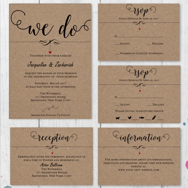Aliexpress Customized Rsvp Cards With Return Envelopes Customized Rsvp Cards With Return Envelopes Reception Menu Thank You