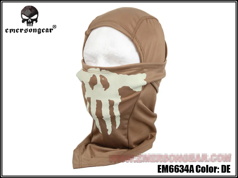 Emersongear призрак Многофункциональный капюшон светящаяся маска шарф военная дышащая сетка Полная Маска темная земля EM6634A DE