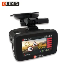 QUIDUX Russian 3 in 1 font b Car b font DVR 1080P Radar Detector transponder Ambarella