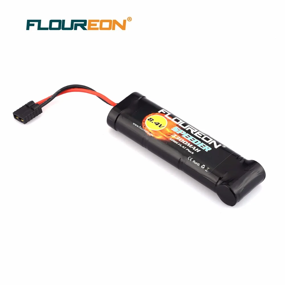 FLOUREON 8.4V 3300mAh RC Cars Battery Rechargeable Flat Pack with