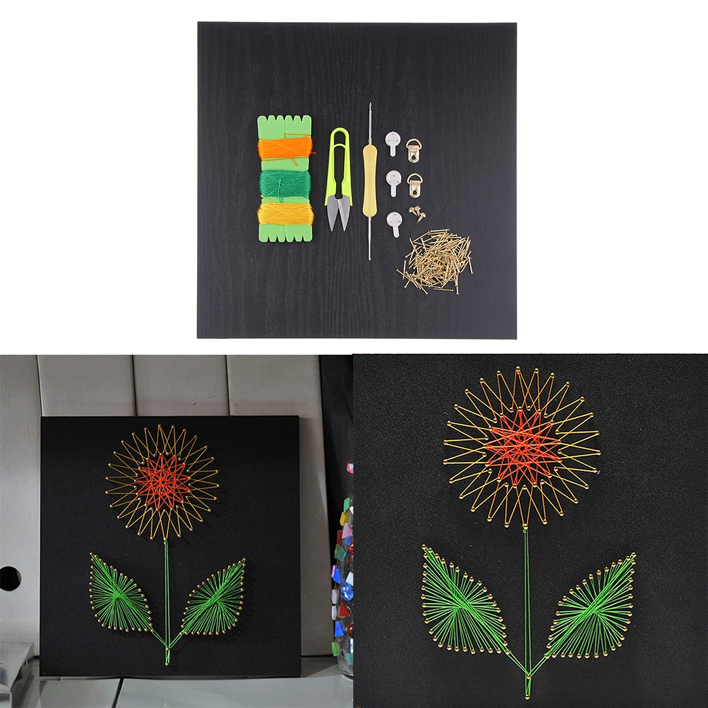 

DIY Sunflower String Art Crafts Kit for Beginners Projects Handmade Painting