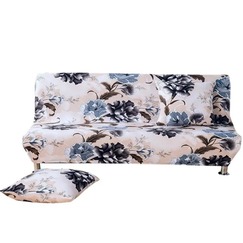 

Printed Stretch All-inclusive Couch Cover Sofa Slipcover Folding Armless Sofa Bed Cover for Living Room Armless Sofa Bed Cover