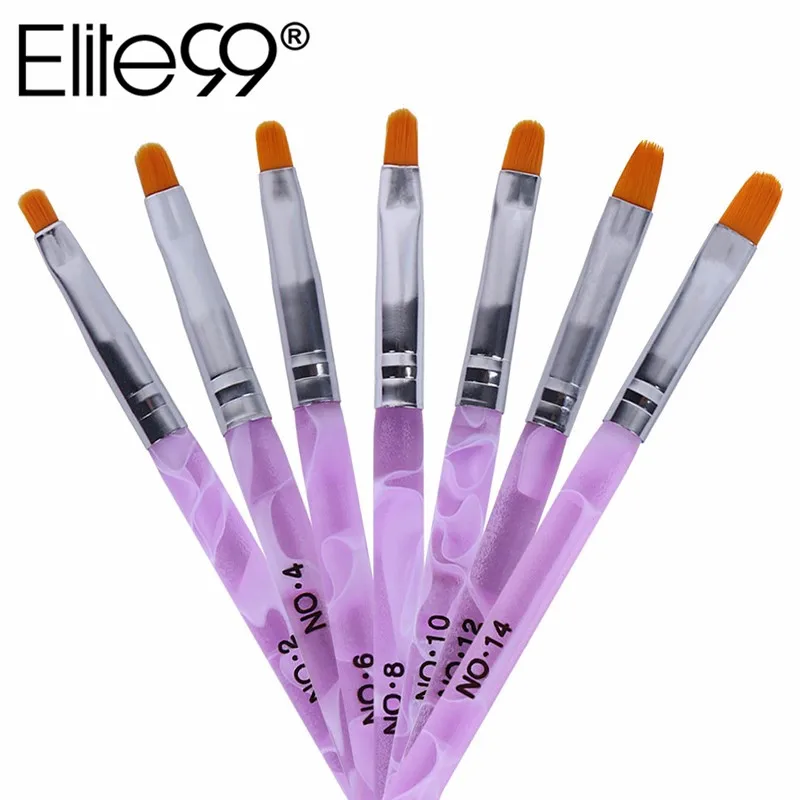 Elite99 7 шт./лот акриловая кисть для рисования лайнер живопись ручка, ноготь, щетки УФ-гель для ногтей, набор для рисования, маникюрный набор инструментов