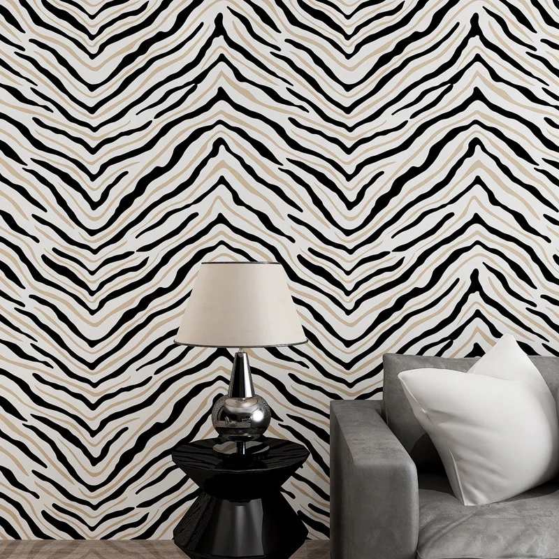 

Geometric Abstract 3d Non-woven Wallpaper Modern Minimalist Zebra Living Room