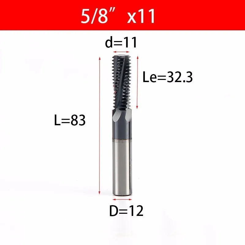 Американский резьбонарезной фреза UNC фреза обрабатывающий центр карбида вольфрама карбида фреза полный тип зуба - Длина режущей кромки: 8,5 мм