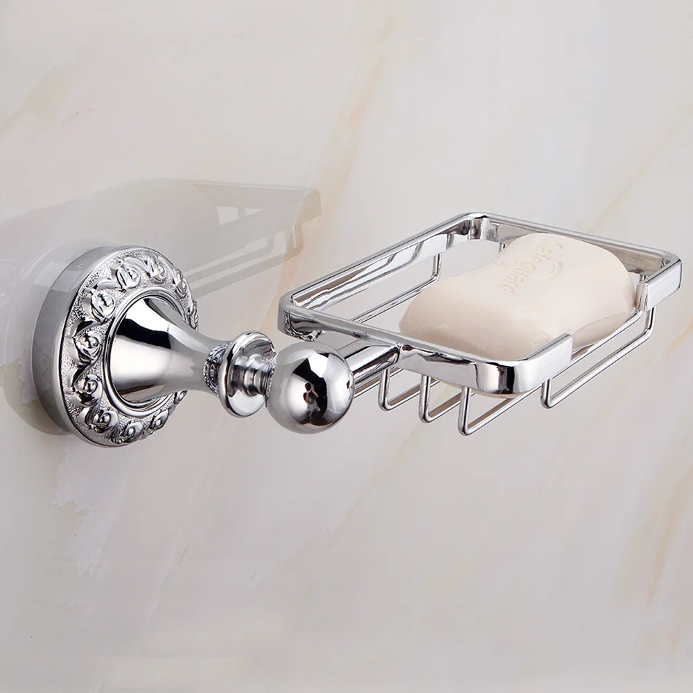 Modern Brushed Nickel Stainless Steel Bathroom Soap Dish Holder Wall Mounted 