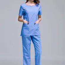 Дизайн короткий рукав доктора Медсестры скраб наборы больница хирургическая Униформа салон красоты стоматологическая клиника Спецодежда Комбинезоны лабораторное пальто