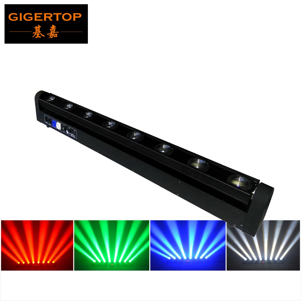 

TP-E08 Hi-Quality 8Pcs/Lot 8x10W RGBW Led Beam Bar Washer Light Cree LED Beam Bar Moving Head Light DMX 512,9/38Channel DJ Show