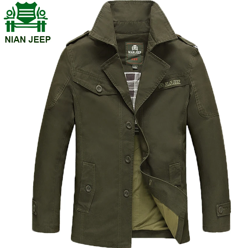 Nian Jeep Brand Clothing Army Jacket For Men Green Khaki And Black