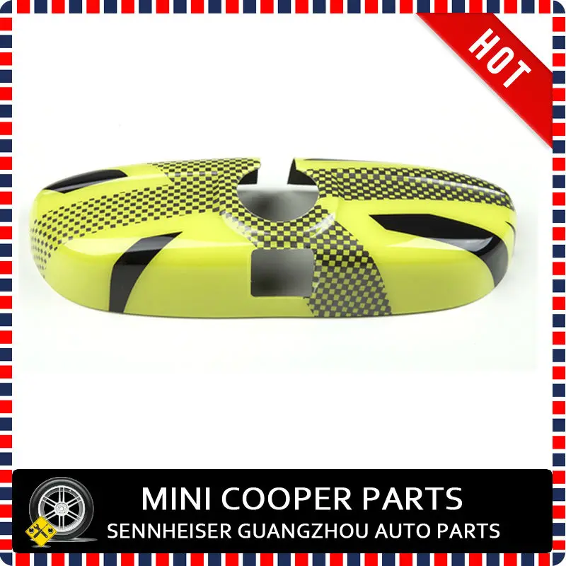 Фирменная Новинка Mini Cooper ABS Пластик желтый Юнион Джек Стиль внутреннее зеркало Крышка для Mini Cooper F56 f55(1 шт./компл