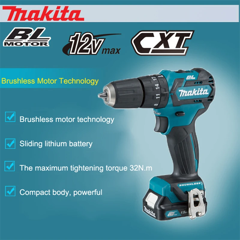 Япония Makita HP332/331 DWAE зарядка Ударная дрель безщеточная литиевая батарея технология Электрическая дрель электрическая отвертка 32N. m