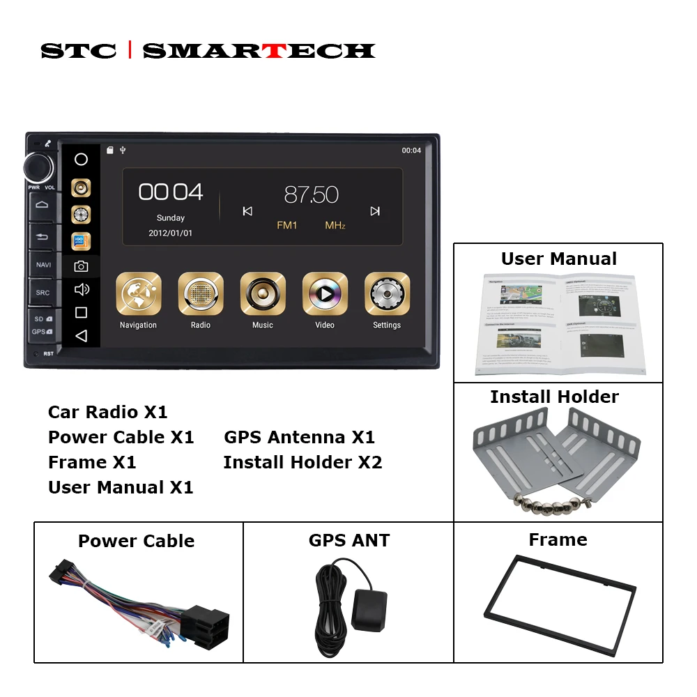 SMARTECH 2 Din Octa Core Android 9 Car Radio GPS Navigation Autoradio System 4GB RAM 32GB ROM Support TPMS 3G WIFI DAB OBD DVR SMARTECH 2 Din Octa Core Android 9 Car Radio GPS Navigation Autoradio System 4GB RAM 32GB ROM Support TPMS 3G WIFI DAB OBD DVR