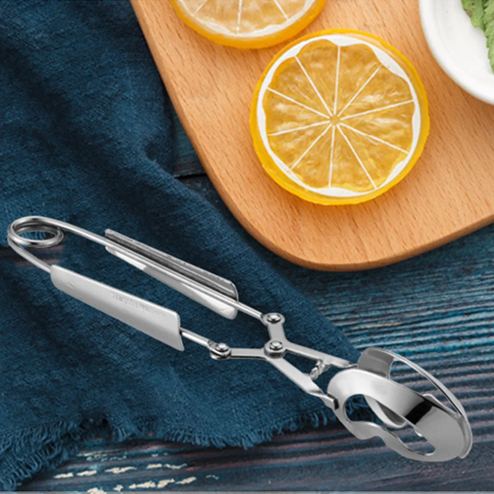 Stainless Steel Tongs Kitchen Tools Easy Grip Silver Oyster Picks Snail Seafood Multi Use Head Food Clip Serving Utensils