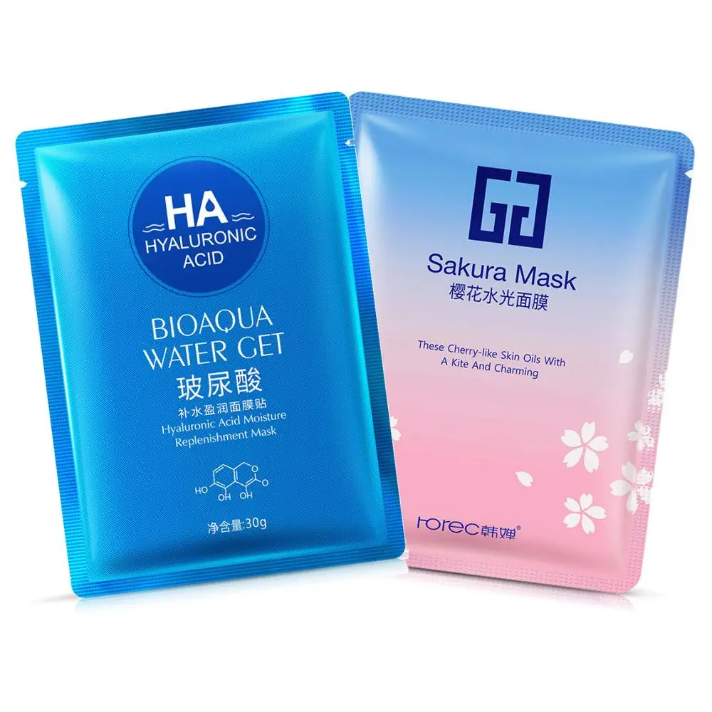 Увлажняющая маска для лица BIOAQUA гиалуроновая кислота HCHANA вишневый цвет
