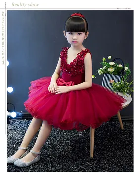 

Formal Lace red Flower Girls Dresses For Wedding Pink Lace Girl Formal Party Dress Princess Gown Kids First Communion Gown dress