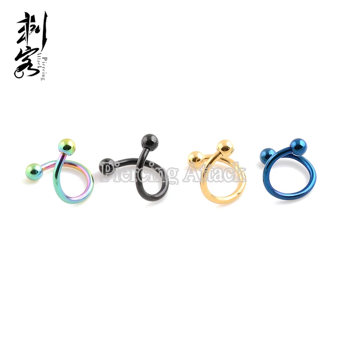 

16 Gauge Titanium Anodized 316L Surgical Steel Ball Spiral Twister Body Jewelry