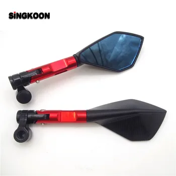 

8 10mm universal cnc motorcycle mirrors Blue Lens Rearview Side Mirror FOR Honda CRF250R CB1100 CG125 CB190R 599 CB300F CB500F