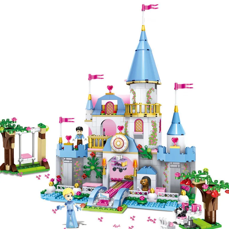 

669pcs Girl Princess Castle DIY Legoings Model Building Block Bricks Cinderella Romantic Castle Toy Gift For Kids