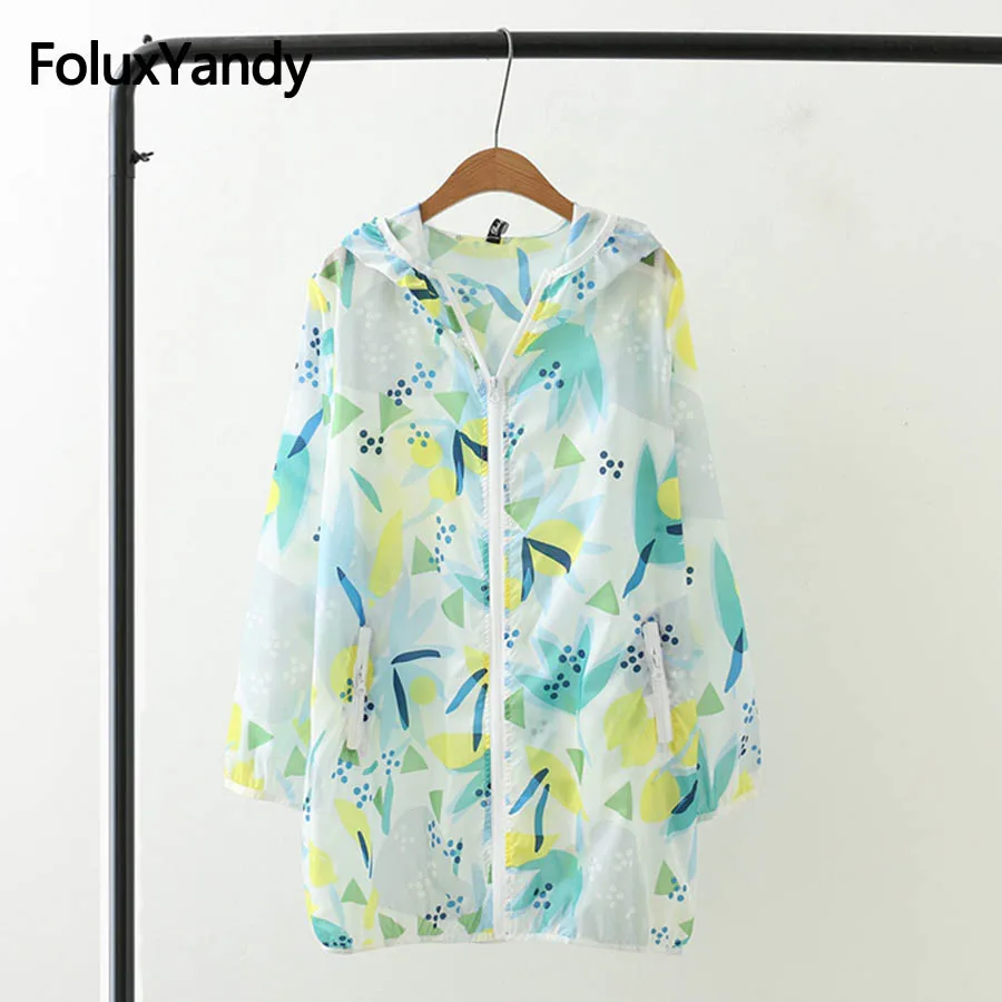 

New Casual Thin Trench Women Spiring Summer Coats Outerwear Print Hooded Trench Plus Size 3XL 4XL SWM1081oil
