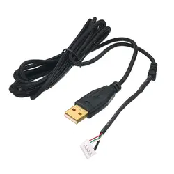Позолоченные Замена игровой мыши USB кабель мыши линии для razer DeathAdder Hex расплавленный 2012 прибл. 2,1 м 5 проводов 5 контактов черный