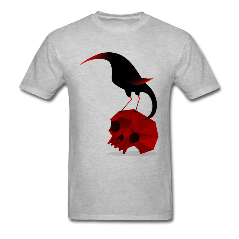 Coupons Bird an Skull Fitness Tight T Shirts O-Neck All Cotton Boy Tops Shirt Short Sleeve Tops & Tees Summer/Autumn Bird an Skull grey
