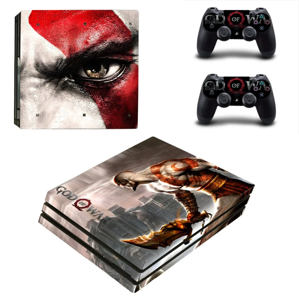 Наклейка на кожу God of War PS4 Pro Виниловая наклейка для консоли Playstation 4 и 2 контроллера