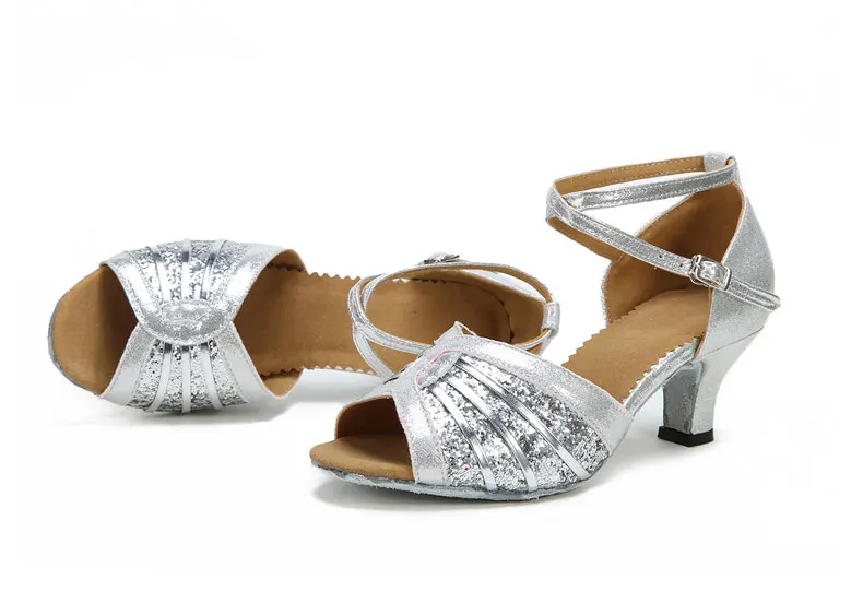 Женская танцевальная обувь; цвет золотистый, Серебристый; обувь для латинских танцев; женские вечерние туфли на высоком каблуке; женская обувь для бальных танцев; обувь для девочек