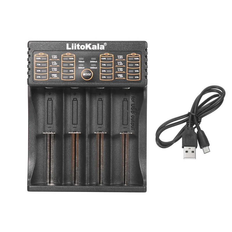 

Liitokala USB Lii-402 Micro DC 5V 2A 4Slots 18650/26650/16340/14500 Battery Charger lithium NiMH battery for 3.7V AA AAA SC