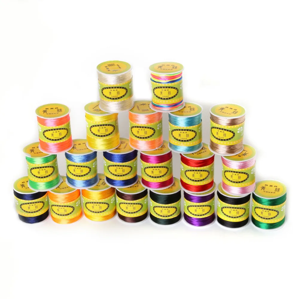 

1.5MM 70m/roll Mixed Nylon Satin Korean Knotting Silky Macrame Cord Beading Braided Bracelet String Thread DIY Weaving Crafts