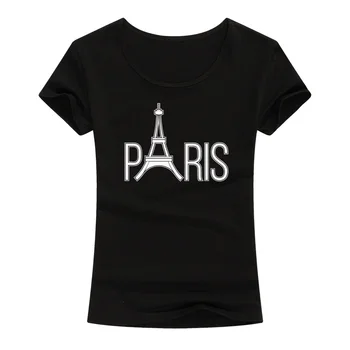 

2019 Summer New Fashion Short Sleeve Cotton T Shirt Women Harajuku Paris Tower Printed T-shirt Femme Clothing Hip Hop Tops