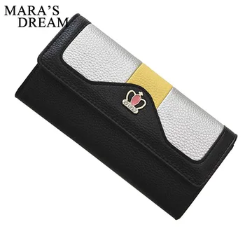 

Mara's Dream Women Imperial Crown Wallet Female Long Design Wallets Coin Card Holders Purse Leather Ladies Plaid Wallets Clutch