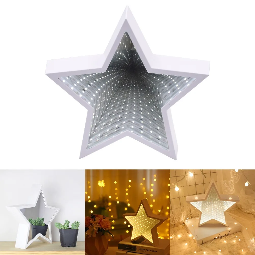 

LED Fantasy Night Lights Mirror Lights Star Tunnel Lights Girls Bedroom Decoration Holiday Gifts