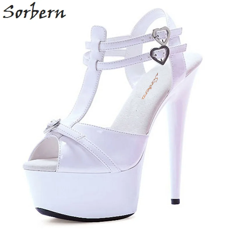 

Sorbern Girls Sandals Shoes Sweet 16 Party Decorations 15CM Heels Sandals Women Shoes Buckle Strap Size 11 Women Shoes Platform