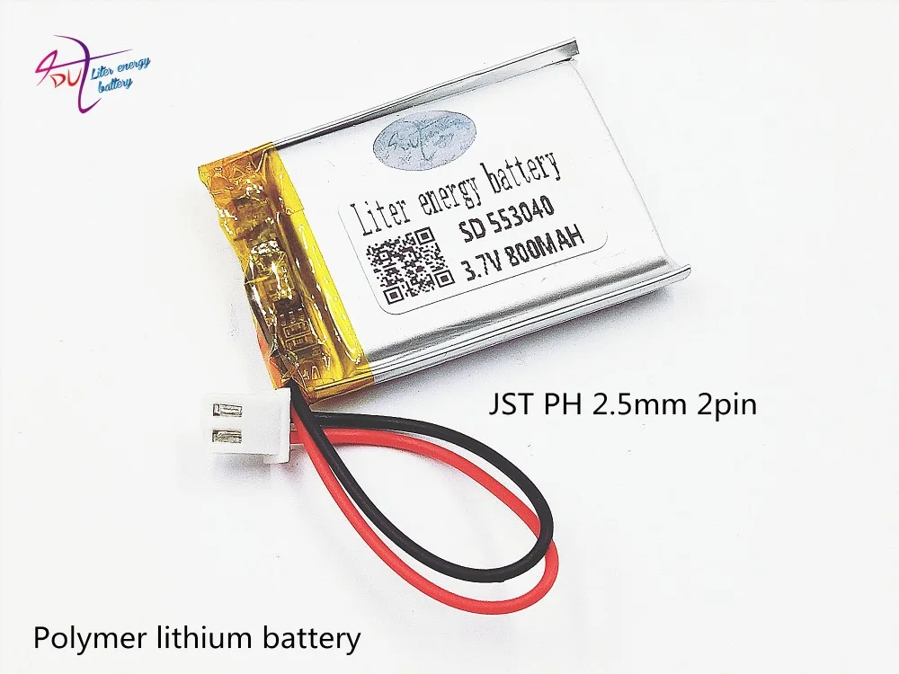 XH2.54 800mAh 553040 3,7 V для Mp3 MP4 MP5 gps Мобильный bluetooth тахограф игрушка полимерный аккумулятор