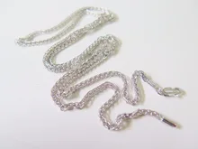 New Fine Pure AU750 White Gold 1.8mm W Wheat Chain Necklace
