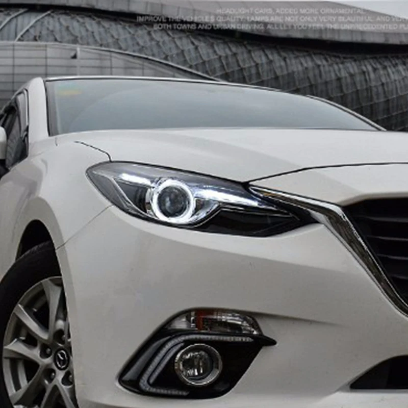 

Car Styling for 2015 Mazda 3 LED Headlights New Mazda3 Axela LED DRL Lens Double Beam H7 HID Xenon Car Accessories
