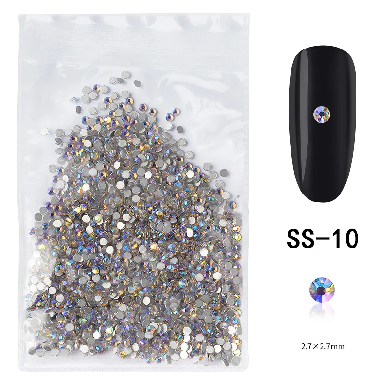 1 упаковка Кристальные прозрачные Стразы ab украшения для ногтей наконечники плоская электрическая машинка для маникюра украшения Драгоценные камни 3D блестящее Стекло Алмазные маникюрные инструменты