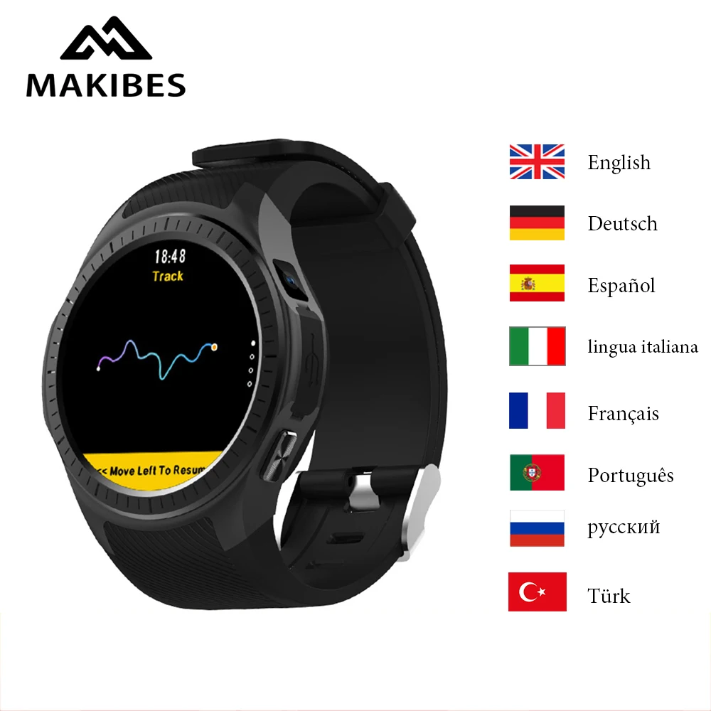 

Makibes G05 Pro Smart Watch GPS Sport Watches 64MB RAM 128MB ROM Built-in Camera Heart Rate Blood Pressure Supports TF card