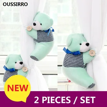 

AIBOULLY 2pcs/set Cute Bear Curtain Tie Backs Holdbacks Window Curtain Clips For Home Decor Curtains Accessories