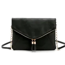 2018 new fashion solid tassel shoulder bag chain handbags vintage messenger women bag high quality casual crossbody bags brand